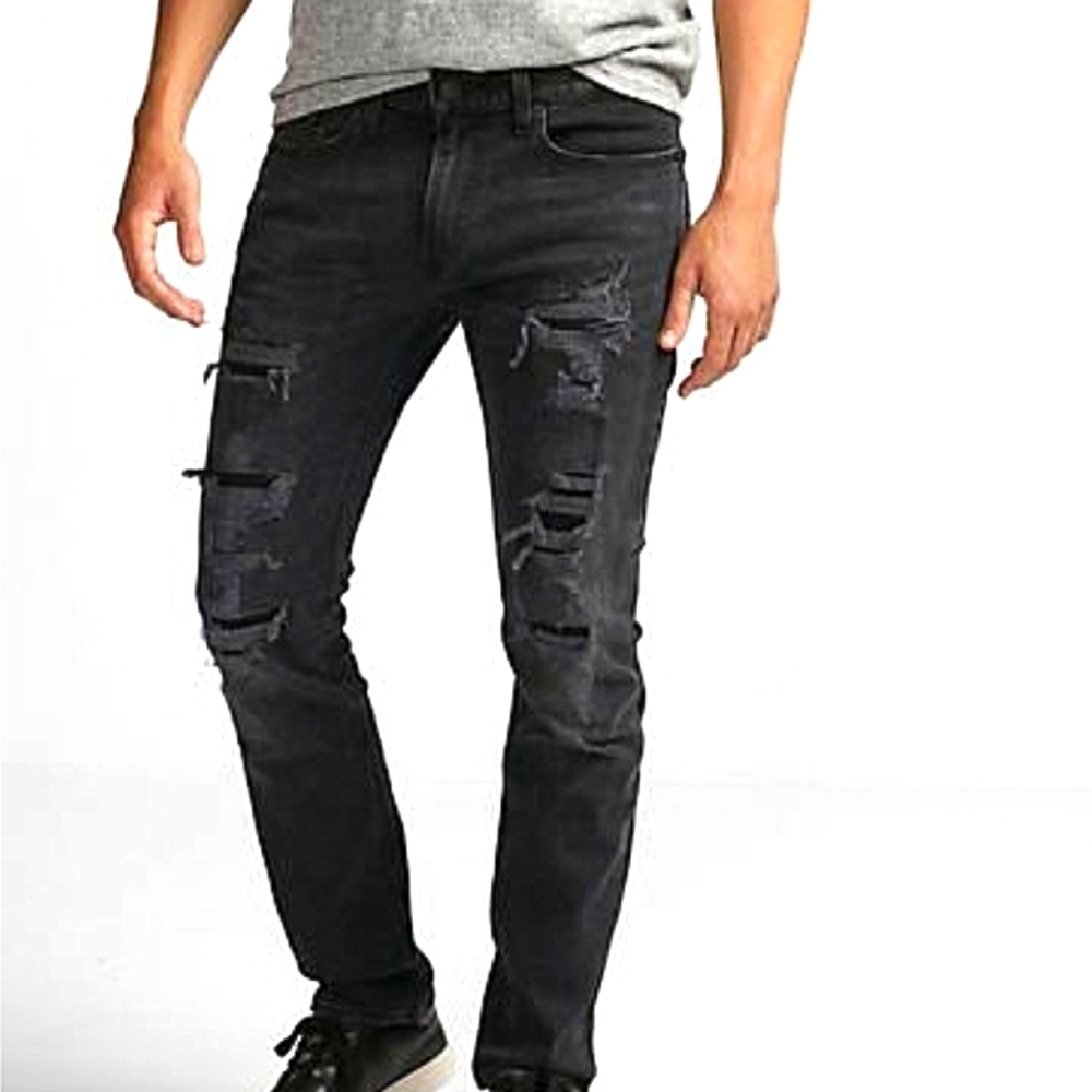 Express 29×30 Men's Ripped Charcoal Skinny Jeans
